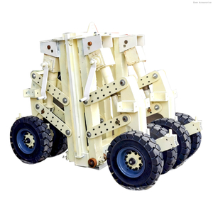 Sistema de transporte y elevación de contenedores con ruedas giratorias de elevación con gato elevador de contenedores de carga de servicio súper pesado