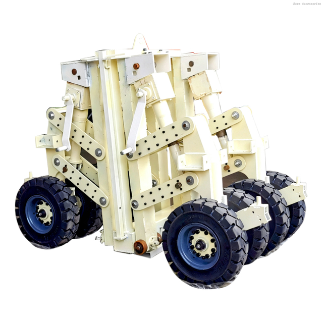 Sistema de transporte y elevación de contenedores con ruedas giratorias de elevación con gato elevador de contenedores de carga de servicio súper pesado