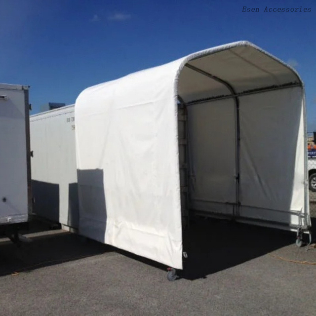 Tienda de refugio de tormenta de tormentas con dosel de recipiente de acero de alta calidad+PVC con ruedas con ruedas