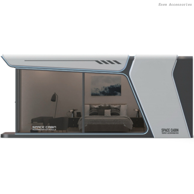 Casa móvil prefabricada de moda moderna, minicasa cápsula espacial con contenedor, a la venta