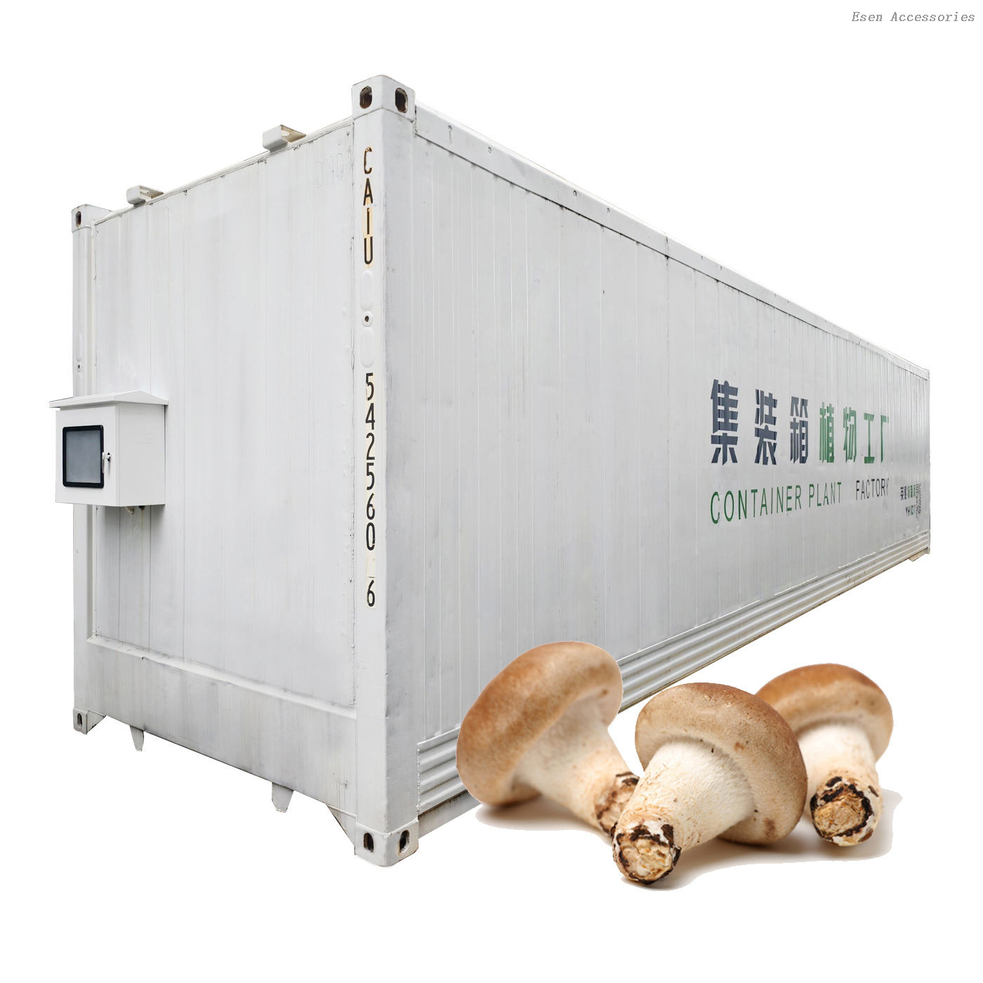 Contenedor de envío de 40 pies, invernadero de setas, granja de contenedores de cultivo de setas verticales inteligentes 