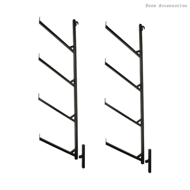 Fácil de instalar, sin perforación, contenedor de envío, soporte de pared para almacenamiento de tubos de 4 niveles, soporte para estantería