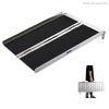 Rampa de carga de contenedor de envío de aluminio antideslizante plegable, umbral de capacidad de 800LBS, rampa portátil para silla de ruedas para escalones