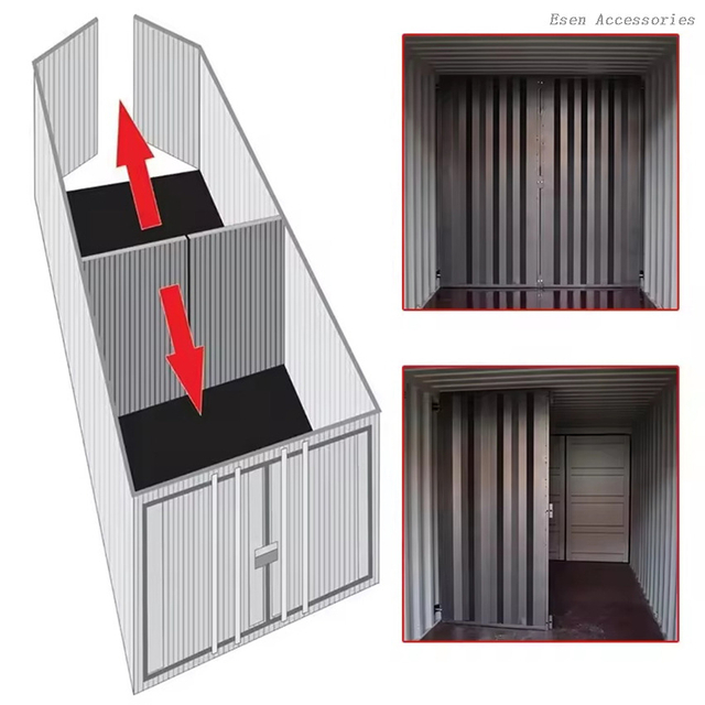 Sin soldadura, contenedor de envío de alta resistencia, pared divisoria interna, pared divisoria de contenedor de acero extraíble para espacio personalizado