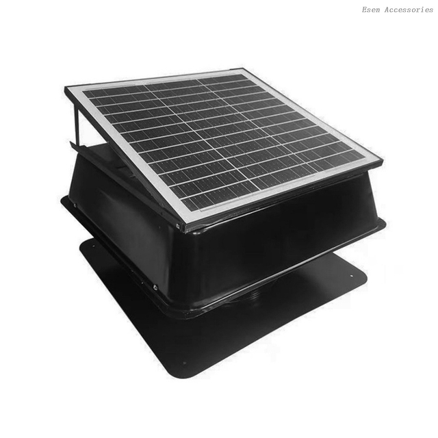 Eficiencia silenciosa, Motor de CC de 40W, ventilador de escape de ventilación de techo Solar de 14 pulgadas para ventilación de garaje, almacén, ático, coche RV