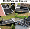 Rampa de carga de contenedor de envío de aluminio antideslizante plegable, umbral de capacidad de 800LBS, rampa portátil para silla de ruedas para escalones