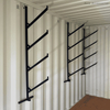 Fácil de instalar, sin perforación, contenedor de envío, soporte de pared para almacenamiento de tubos de 4 niveles, soporte para estantería